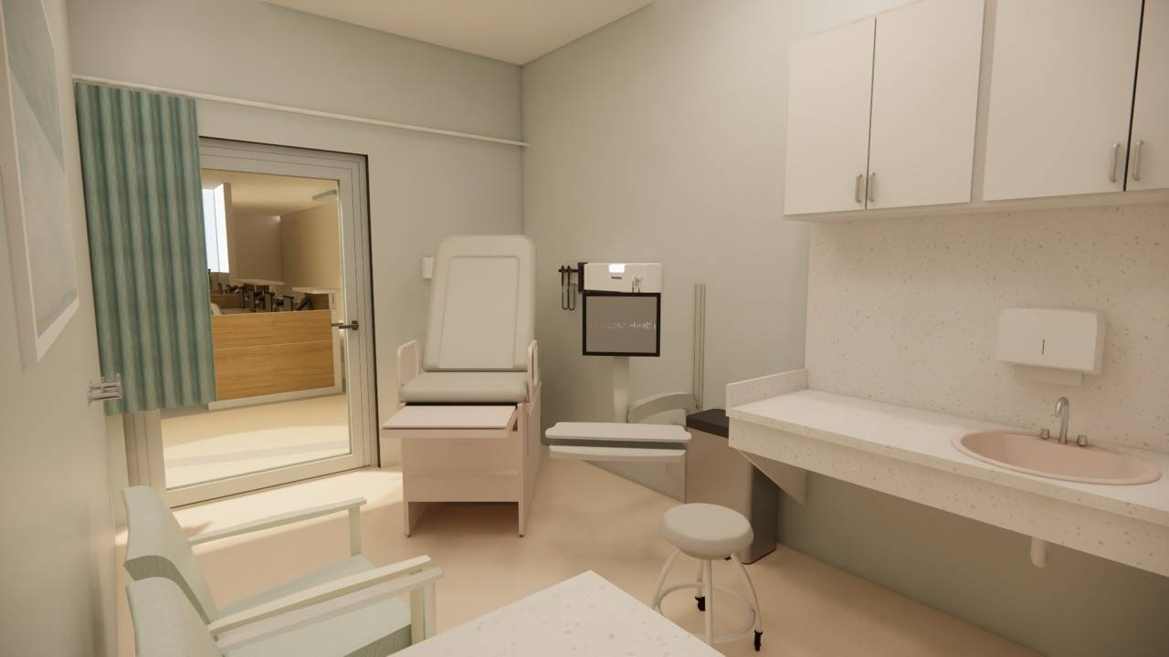 Redesigned exam room Redesigned exam room