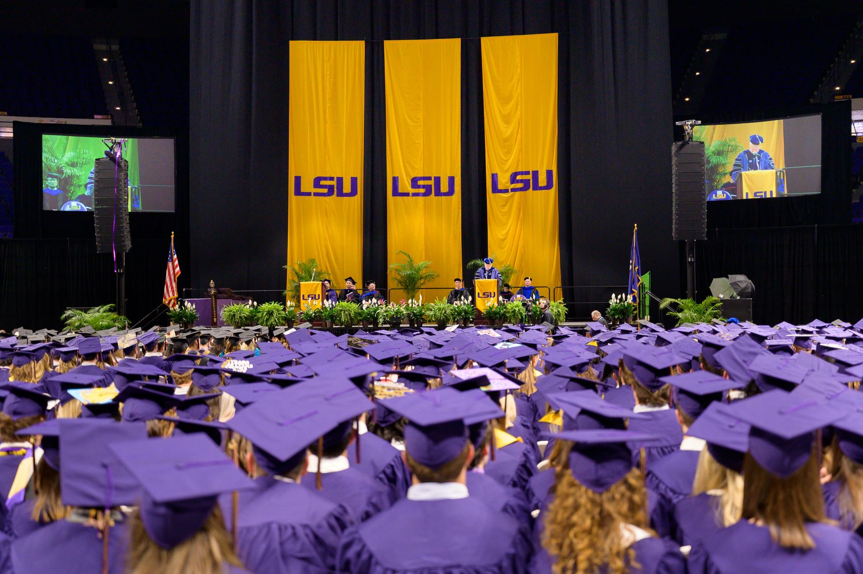 Audience at graduation ceremony 