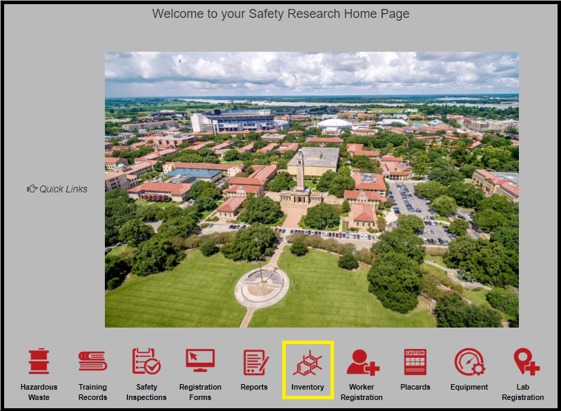 Chemical Inventory Main Page