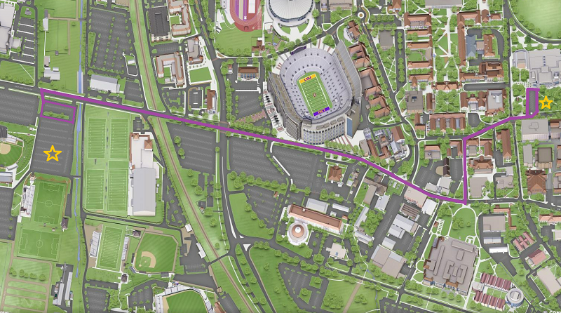 Park & Geaux Route Map described in next two sections