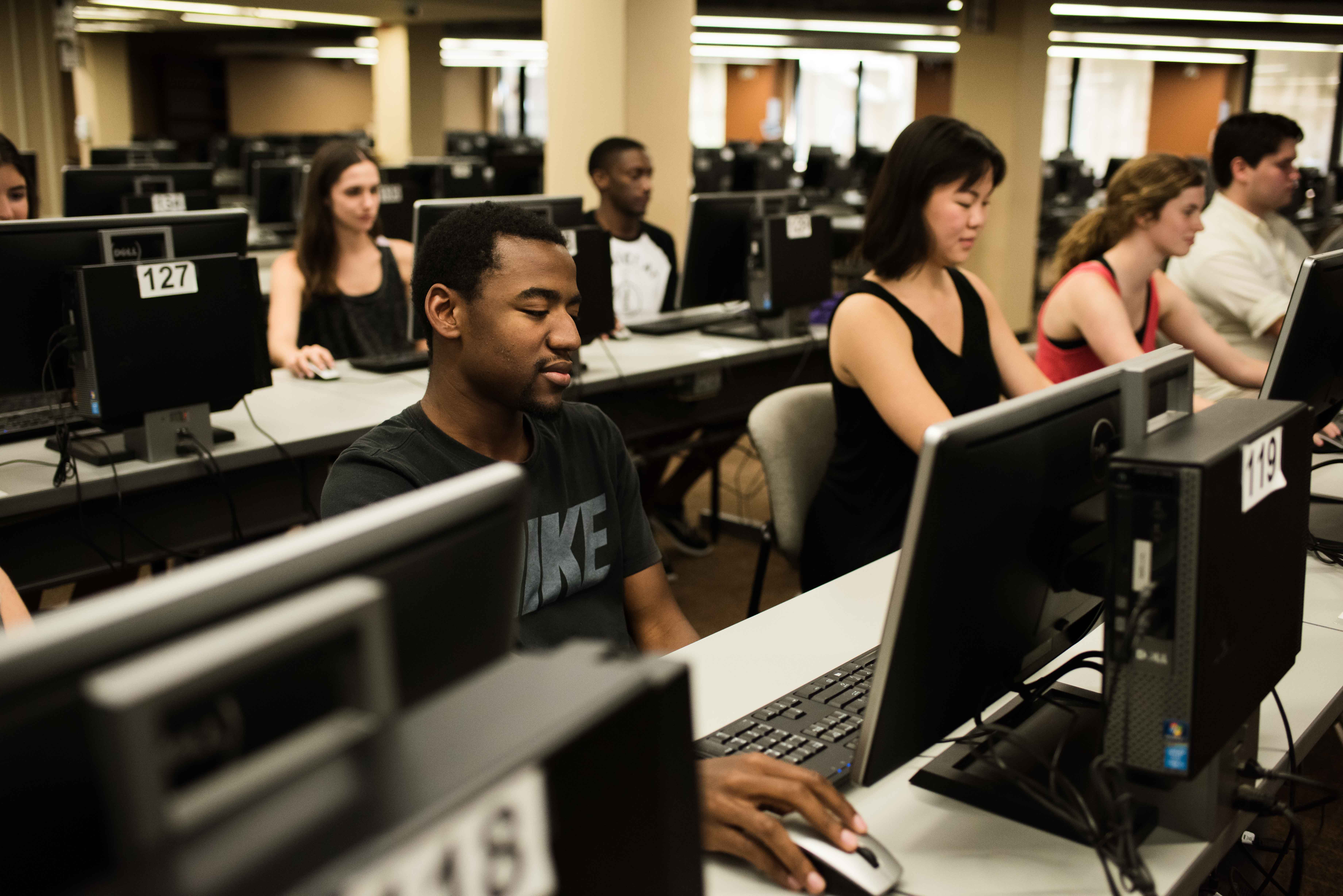 students in computer lab